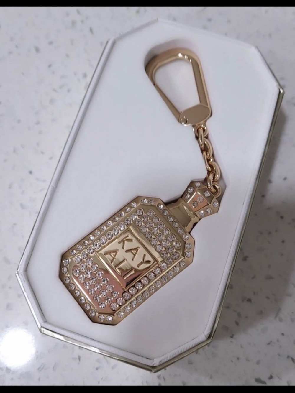 KAY ALI Gold-Tone Crystal Keychain Charm